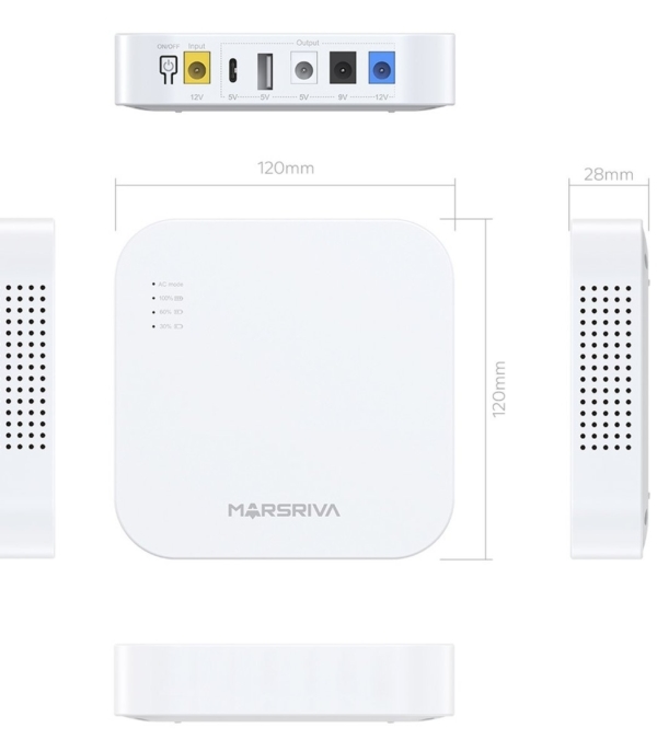 Источник бесперебойного питания MARSRIVA Smart Mini DC UPS KP4 10000mAh 36Wh 18W — изображение 2
