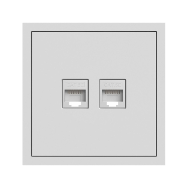 PC-розетка компьютерная 2-я RJ45, Cat.5e UTP Soft ARDERO, Белый (ER152PC-W)