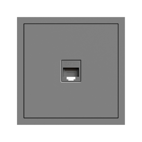 PC-розетка компьютерная 1-я RJ45, Cat.5e UTP Soft ARDERO, Серый (ER151PC-G)
