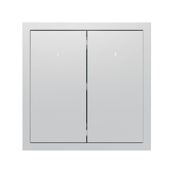 Выключатель 2-кл. с подсветкой Soft ARDERO, Серебро (EV112L-S)