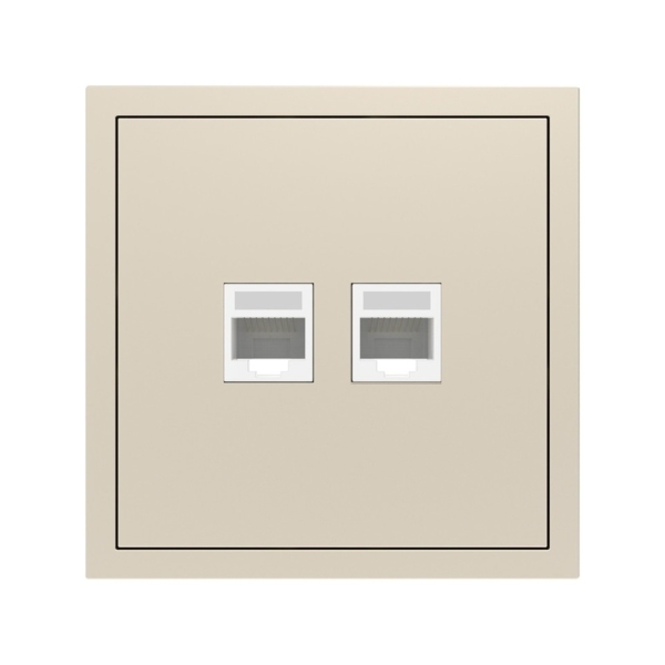 PC-розетка компьютерная 2-я RJ45, Cat.5e UTP Soft ARDERO, Шампань (ER152PC-C)