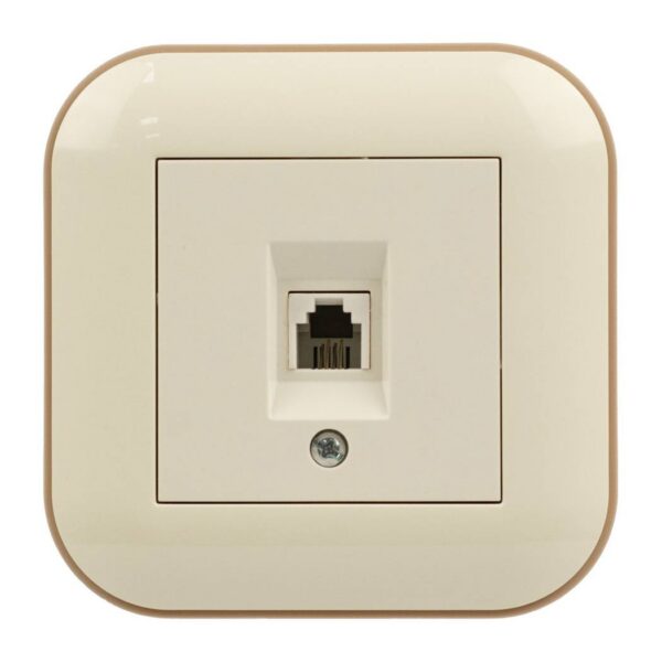 TF-розетка телефонная 1-я Ovivo LOFT Крем+Крафтовый (404-020306-221)