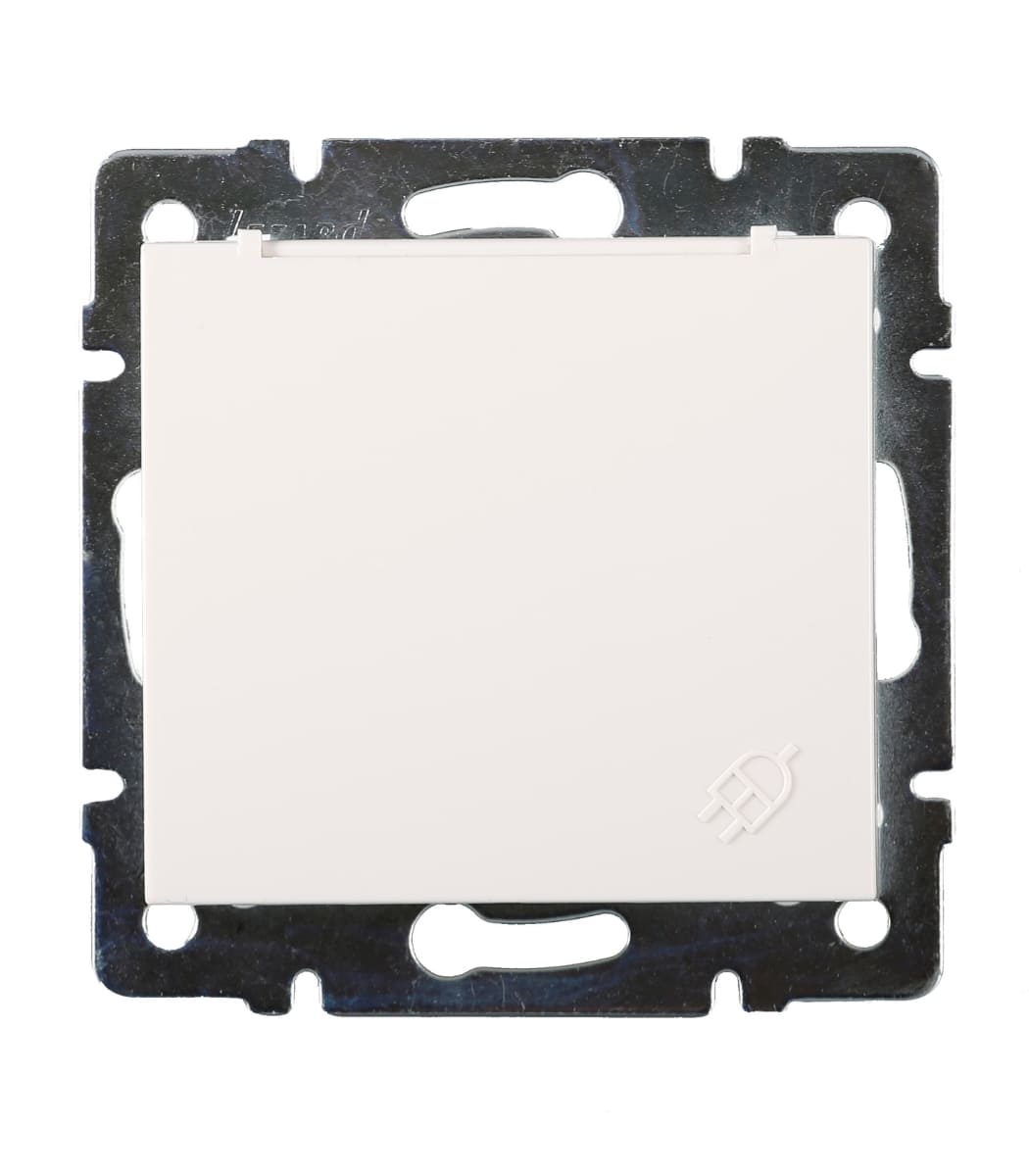2dc459c3-eee4-11ee-0a80-15f200384312.jpg Розетка 1-я, с заземлением, с крышкой RAIN Lezard, Белый (703-0288-123B) — изображение 1