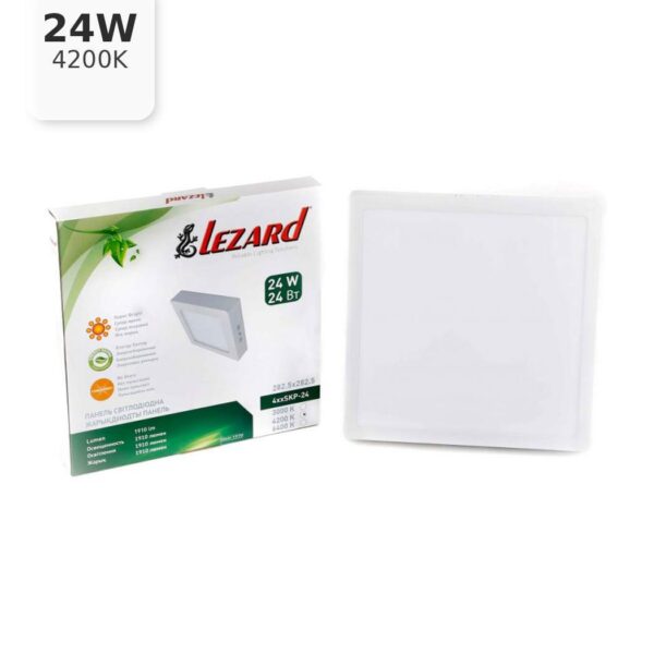 Квадратный накладной светильник Lezard, 24W, 4200K, 284x284 мм (442SKP-24)