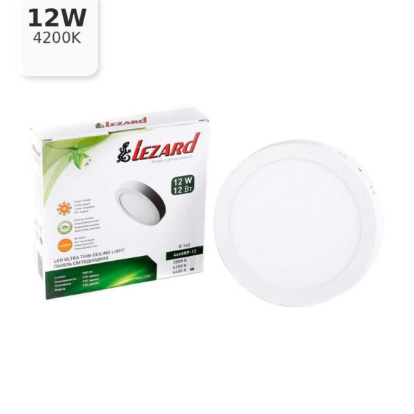 Круглый накладной светильник Lezard, 12W, 4200K, Ø160 мм (442SRP-12)
