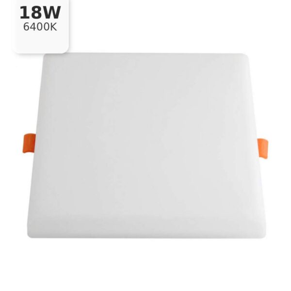 Квадратный точечный светильник Lezard, 18W, 6400K, без рамки, 120x120 мм (120-SCEL-6418)