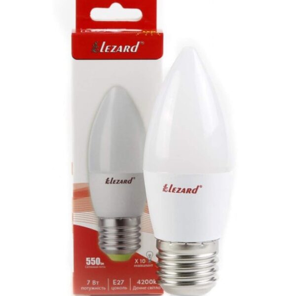 Лампа светодиодная Candle B35 Lezard, 7W, 4200K, E27 (N442-B35-2707)