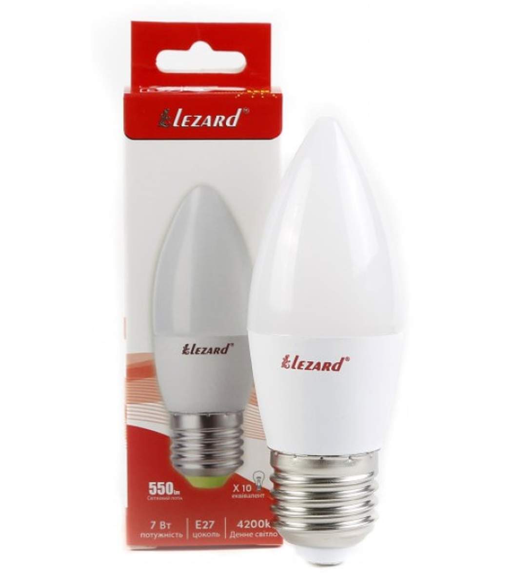 522bdf55-9514-11f0-0a80-11ea00036877.jpg Лампа светодиодная Candle B35 Lezard, 7W, 4200K, E27 (N442-B35-2707) — изображение 1