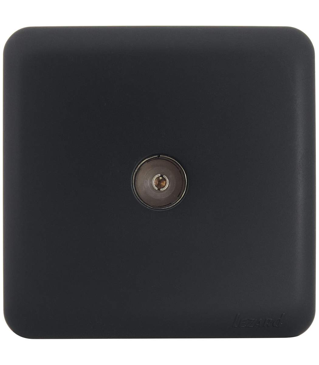 5cb82843-3257-11f1-0a80-0db00016ceb8.jpg TV-розетка проходная накладная VIOLA Lezard, Антрацит (751-4200-129) — изображение 1