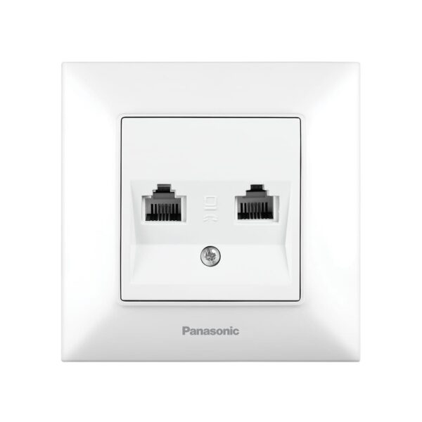 Розетка двойная компьютерная RJ45 CAT5e Panasonic Arkedia Slim Белый, WNTC04062WH-UA