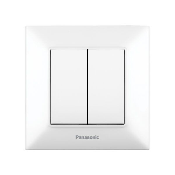 Выключатель двойной Panasonic Arkedia Slim Белый, WNTC00092WH-UA