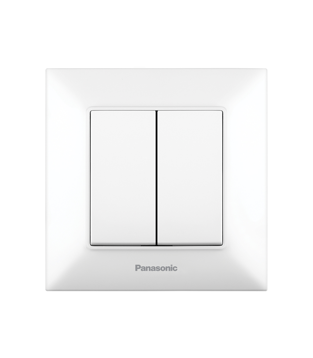 6270de96-fe0d-11e9-0a80-059b0038ffca.jpg Выключатель двойной Panasonic Arkedia Slim Белый, WNTC00092WH-UA - Зображення 1