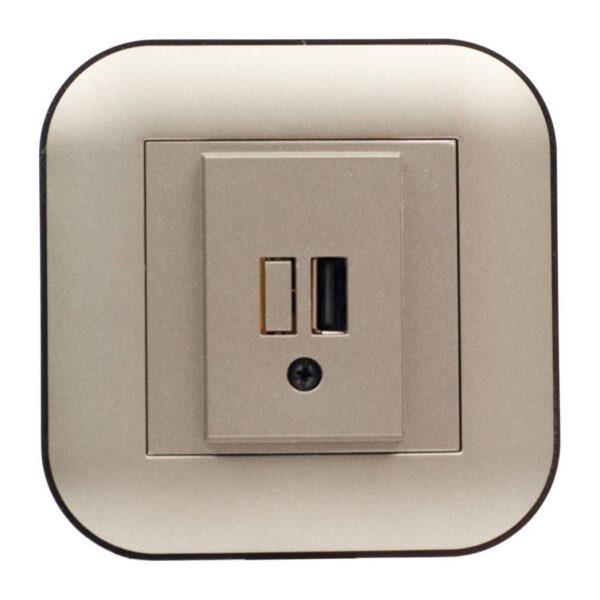 USB-розетка 1xUSB Ovivo LOFT Антрацит+Черный (404-130308-245)
