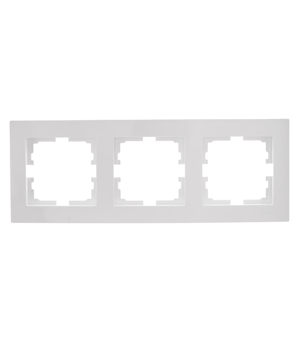 77faecf3-6d92-11ee-0a80-0e4c000925fc.jpg Рамка 3-постовая горизонтальная VESNA Lezard, Белый (742-0200-148) — изображение 1