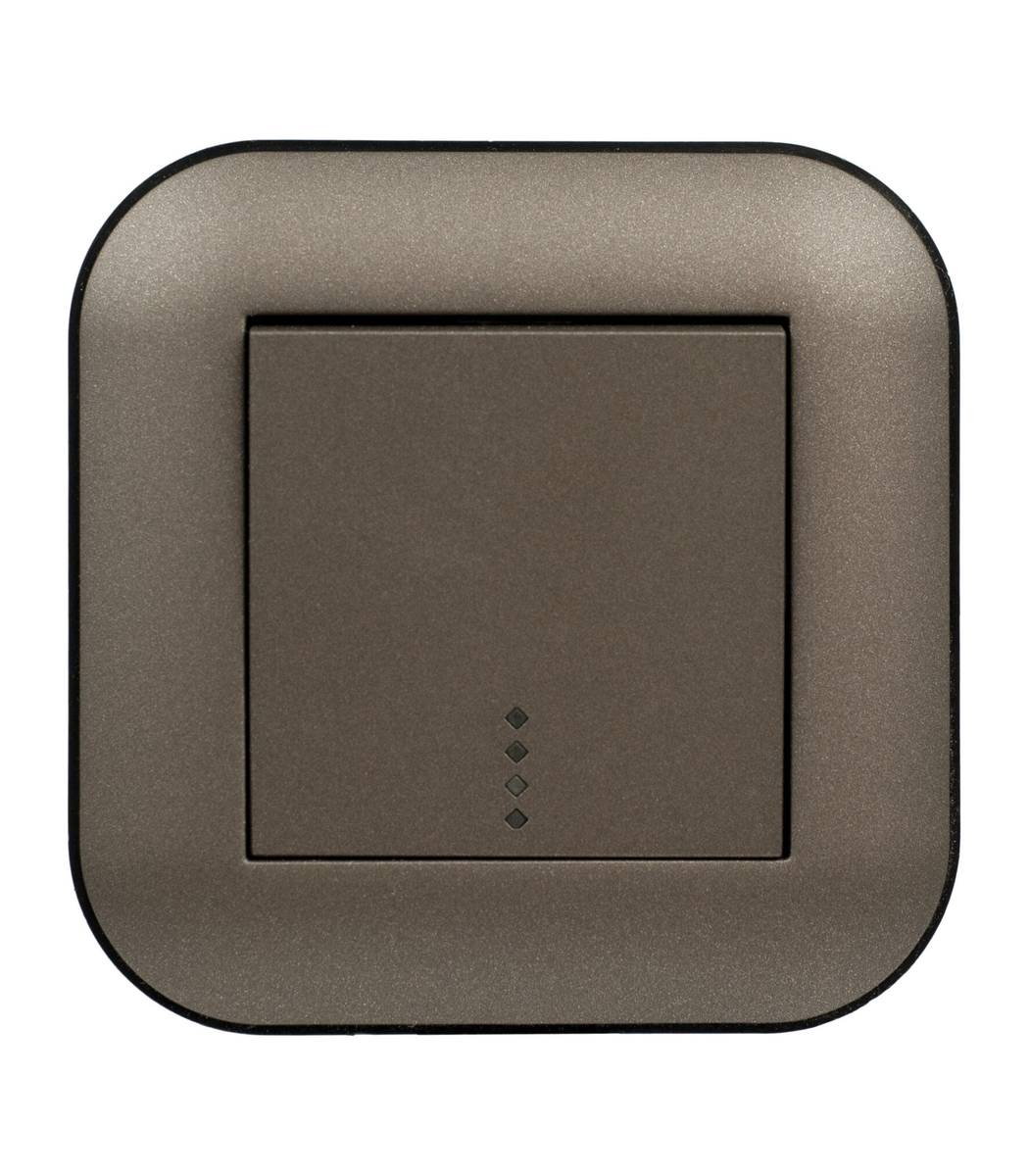 81a7edea-2ea9-11f1-0a80-174b00210261.jpg Выключатель 1-кл. с подсветкой Ovivo LOFT Мока+Черный (404-190208-201) - Зображення 1