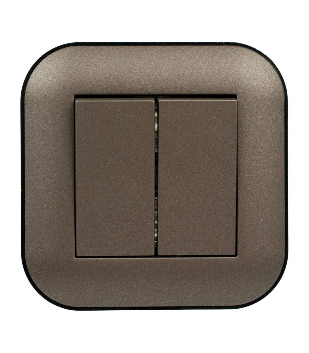 85ac2523-2ea9-11f1-0a80-004500213331.jpg Выключатель 2-кл. Ovivo LOFT Мока+Черный (404-190208-202) - Зображення 1