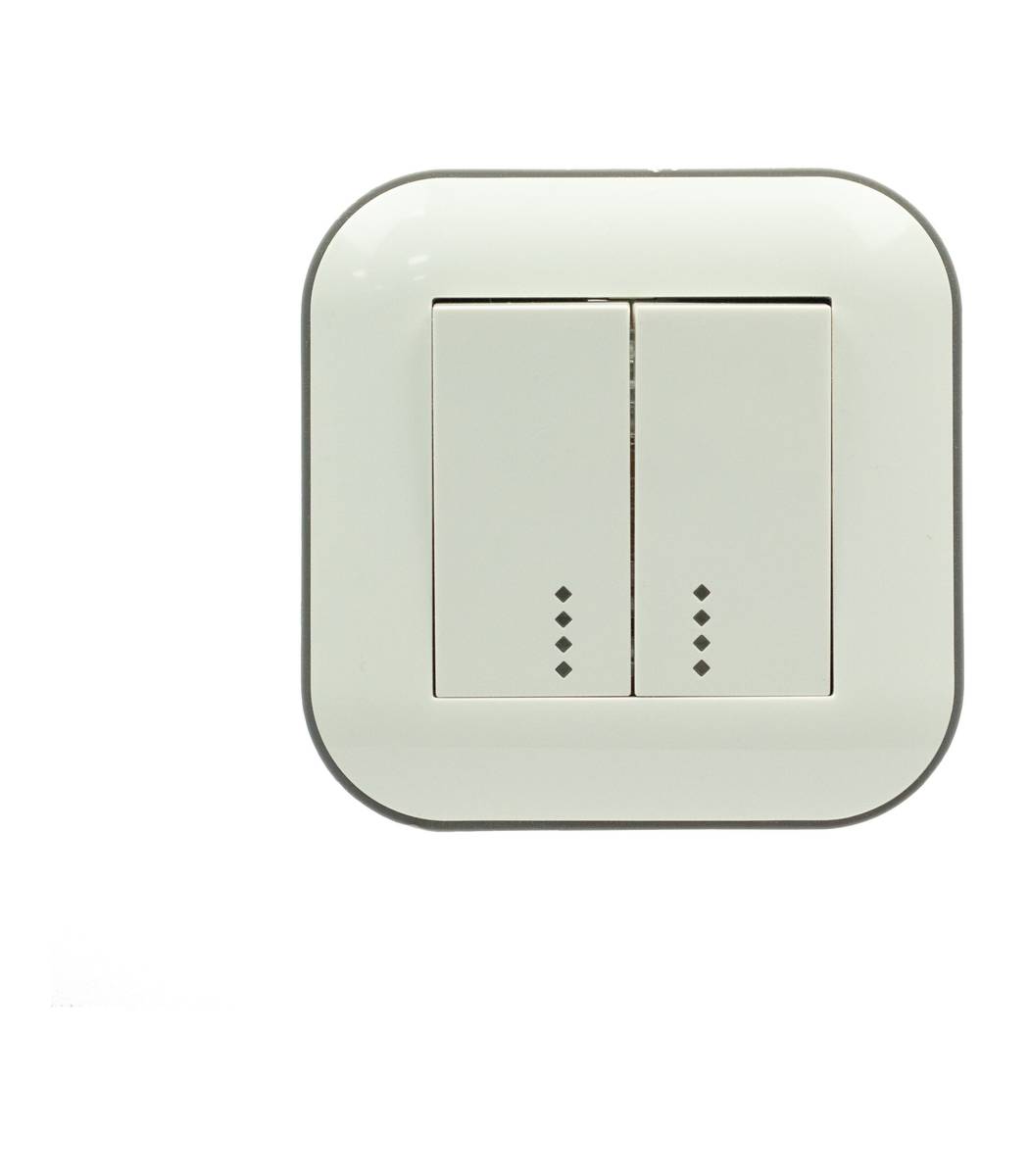 ae2cd800-2ea8-11f1-0a80-195b00204715.jpg Выключатель 2-кл. с подсветкой Ovivo LOFT Белый+Серый (404-010203-203) - Зображення 1