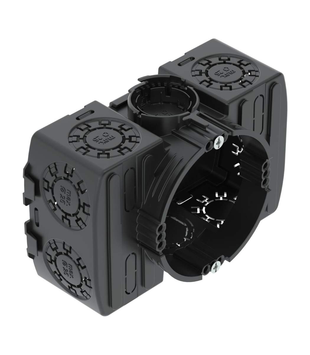 b8c2c479-2cd6-11f1-0a80-1a2d0014cc31.jpg Установочная коробка для электронных устройств UE 46 в кирпичную стену, 114х76, черный / ПП (2003725) — изображение 1