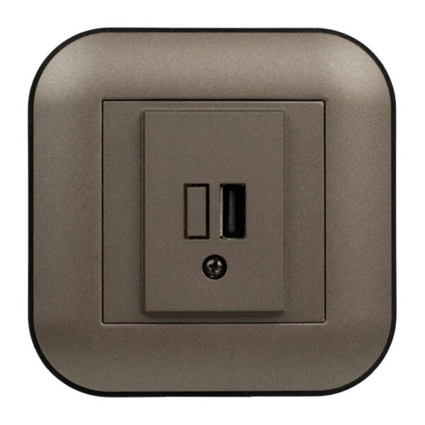 USB-розетка 1xUSB Ovivo LOFT Мока+Черный (404-190308-245)