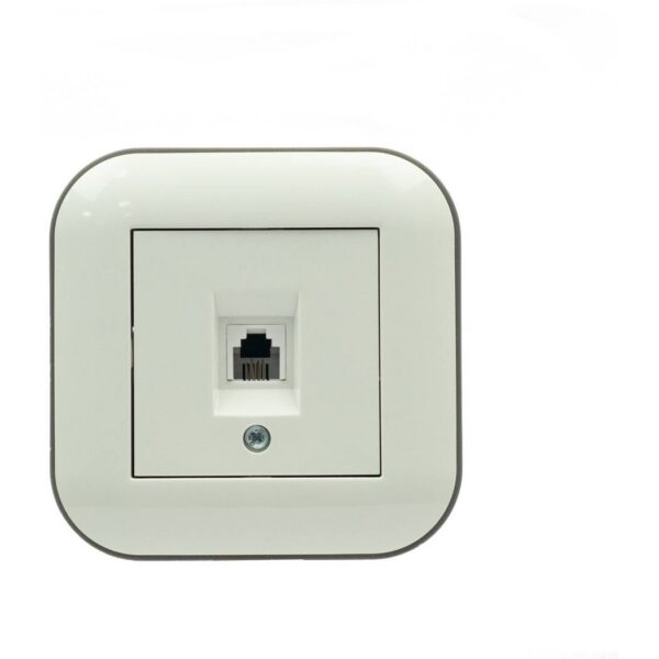 TF-розетка телефонная 1-я Ovivo LOFT Белый+Серый (404-010303-221)