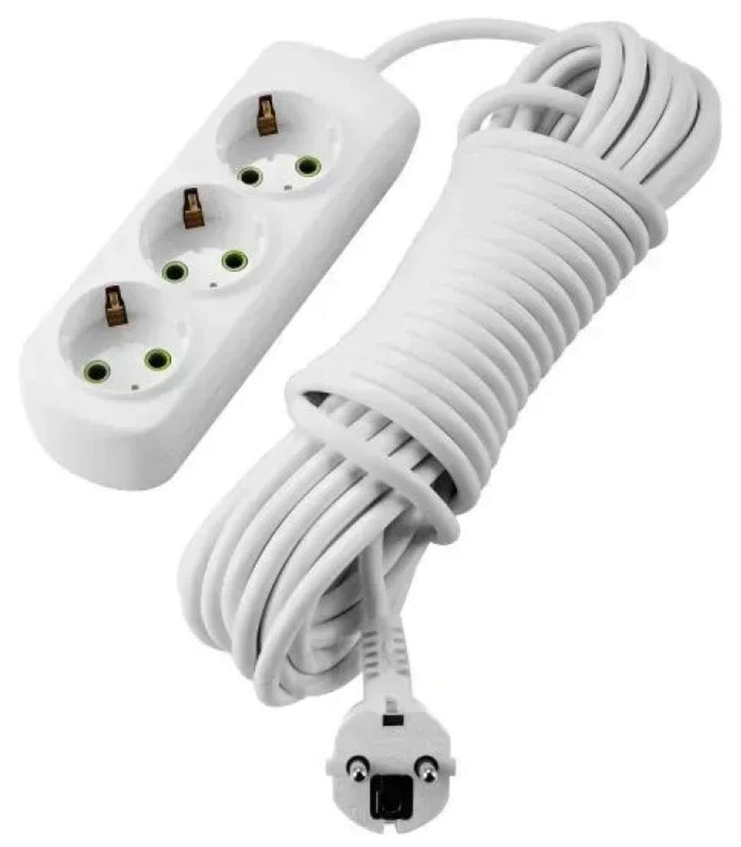 d450df73-2aab-11f1-0a80-023b005e2ae6.jpg Удлинитель 3 гнезда, 7 м, с заземлением LETITIA Lezard, Белый (721-0307-301) — изображение 1