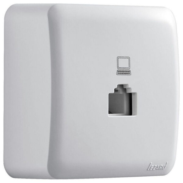 PC-розетка компьютерная 1-я RJ45 Cat.5e UTP накладная VIOLA Lezard, Белый (751-0200-139)