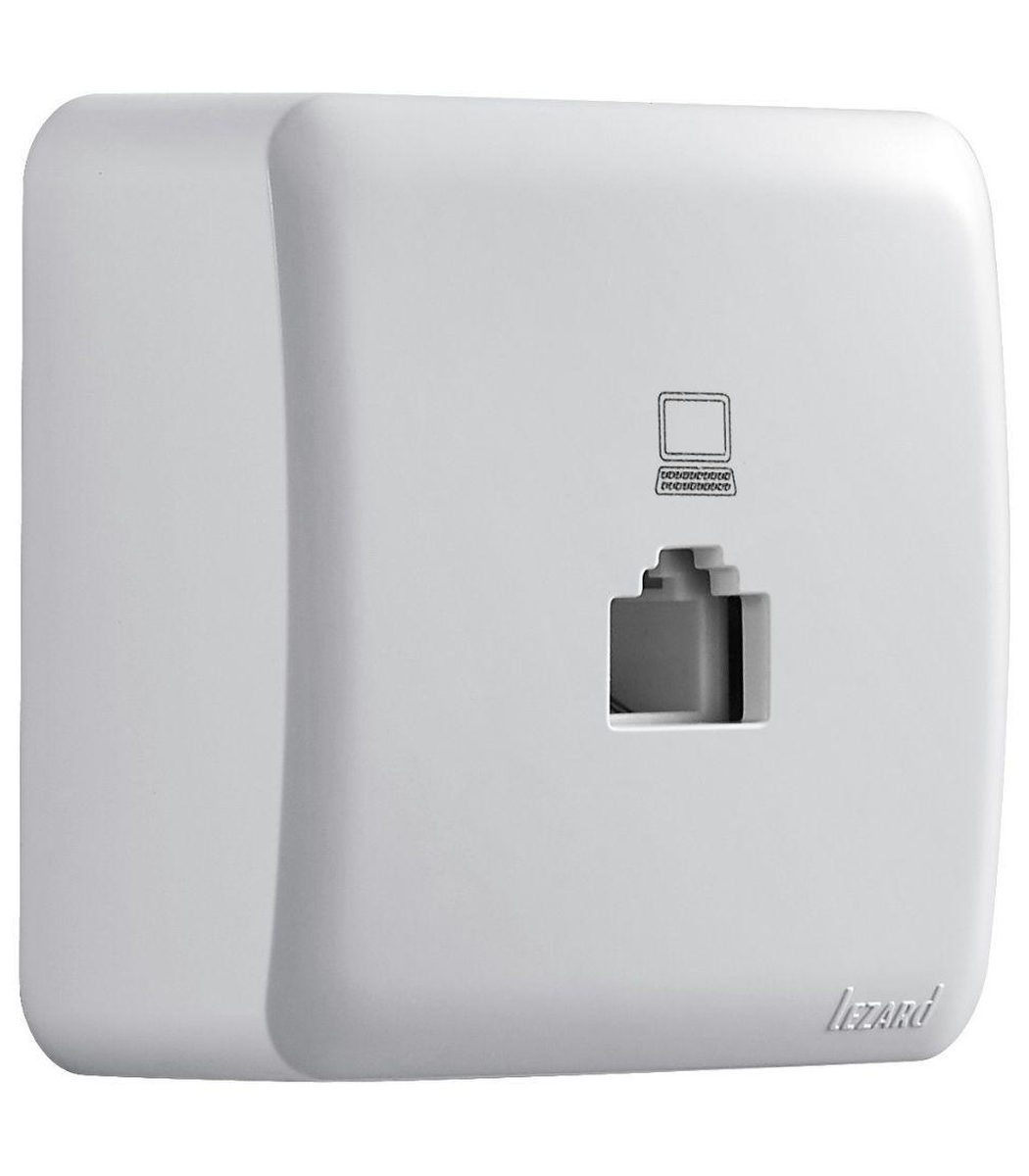 d7e81804-713e-11f1-0a80-089b0011482e.jpg PC-розетка компьютерная 1-я RJ45 Cat.5e UTP накладная VIOLA Lezard, Белый (751-0200-139) - Зображення 1