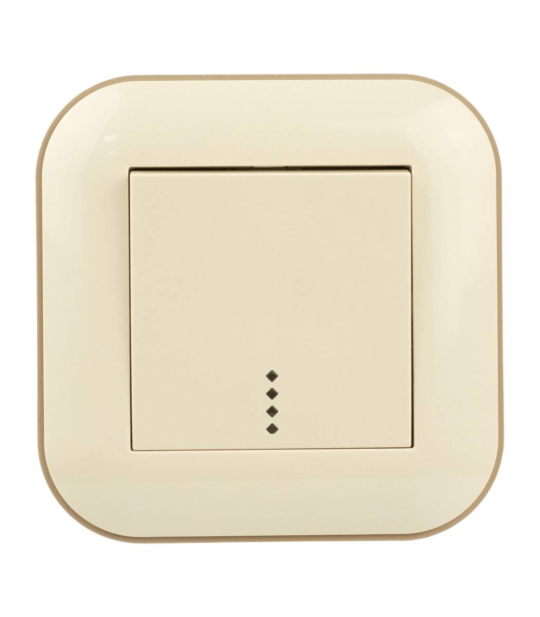 e64a7ea1-2ea8-11f1-0a80-1548002030d4.jpg Выключатель 1-кл. с подсветкой Ovivo LOFT Крем+Крафтовый (404-020206-201) - Зображення 1
