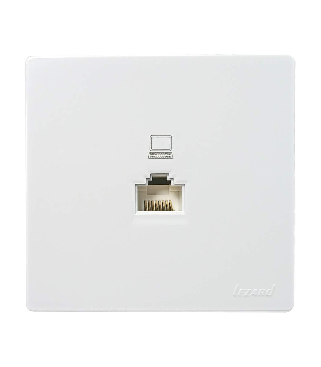 e6f1798e-71d3-11f0-0a80-04fe00054b77.jpg PC-розетка компьютерная накладная RJ45 Cat.5e LETO Lezard, Белый (752-0200-139) - Зображення 1