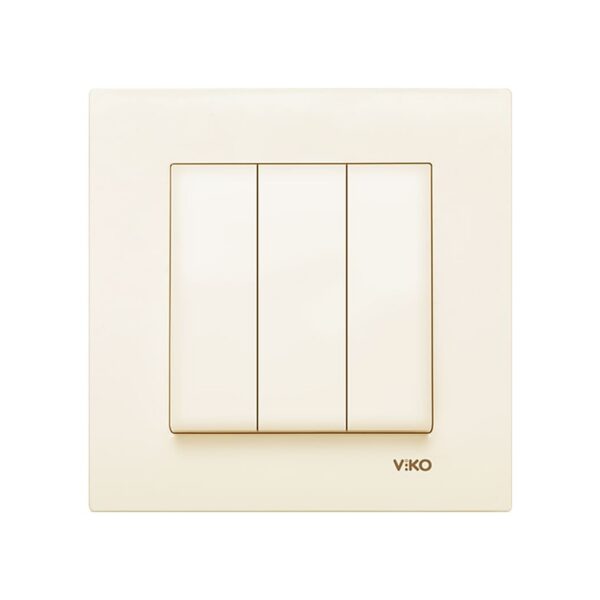 Вимикач потрійний Viko Karre Крем 90960168