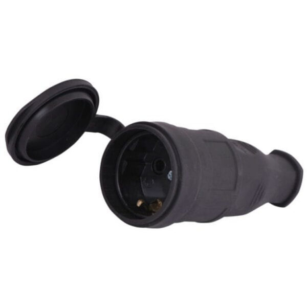 Силовая розетка, 1 фаза, 16 А, 250 В, каучук, IP44 Lezard (106-0400-0102)