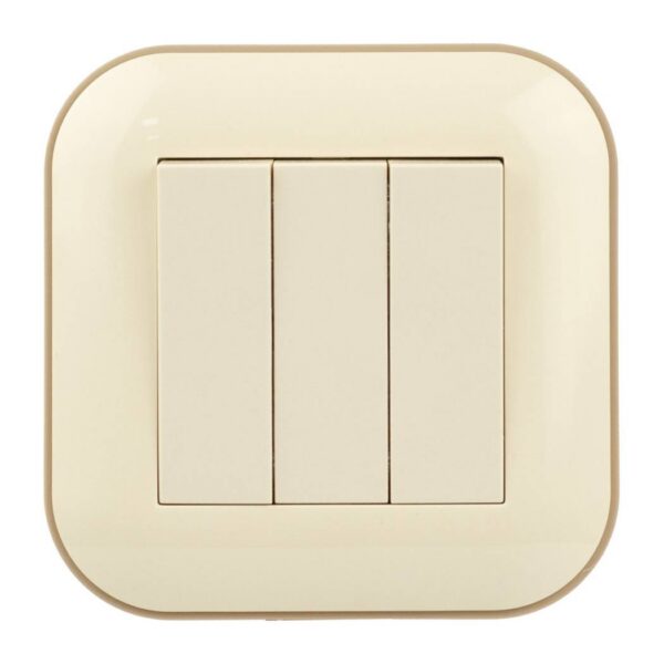 Выключатель 3-кл. Ovivo LOFT Крем+Крафтовый (404-020206-254)