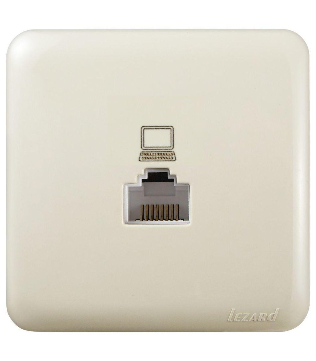 fd8eb281-713e-11f1-0a80-113c0011bf59.jpg PC-розетка компьютерная 1-я RJ45 Cat.5e UTP накладная VIOLA Lezard, Кремовый (751-0300-139) - Зображення 1